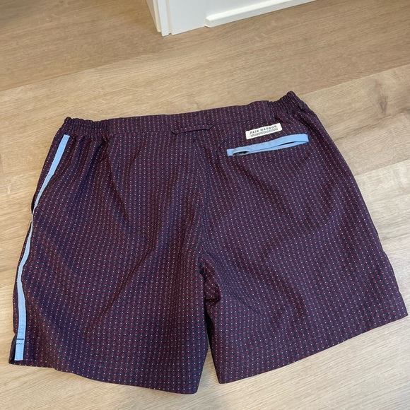 Fair Harbor Navy and Burgundy Patterned swimsuit - Picture 3 of 4